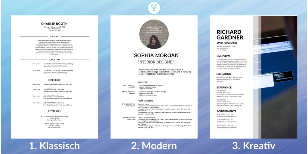 lebenslauf gestalten