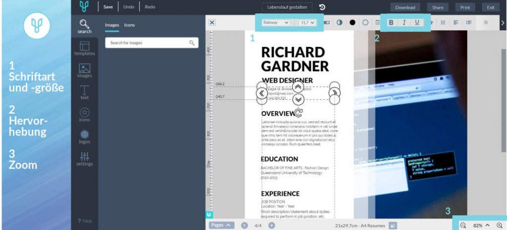 lebenslauf gestalten